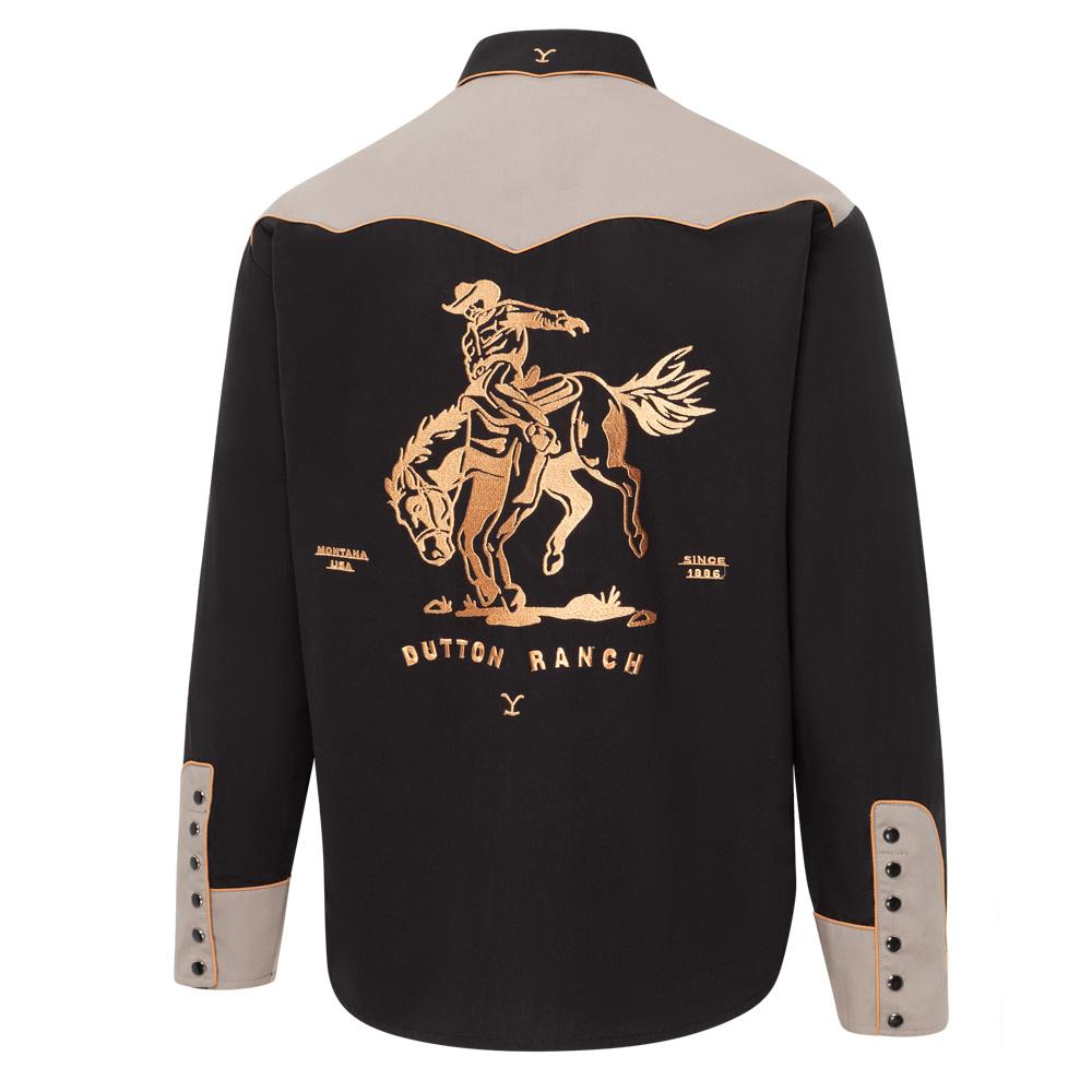 Yellowstone Westernhemd Herren mit Premium-Stickerei, Westernpasse und Dutton Ranch Schriftzug