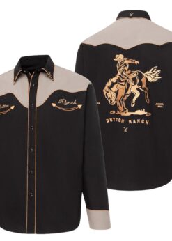 Yellowstone Westernhemd Herren mit Premium-Stickerei, Westernpasse und Dutton Ranch Schriftzug