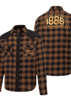 Yellowstone Westernhemd Herren mit Karo, Stone-Washed-Look und Westernstickerei