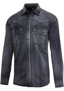 Westernhemd Herren im Fade-Out-Look mit Stickerei auf dem Rücken und Brusttaschen