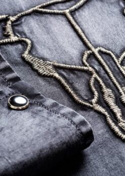 Westernhemd Herren im Fade-Out-Look mit Stickerei auf dem Rücken und Brusttaschen