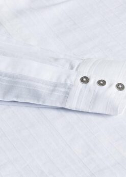 Weit geschnittenes Western-Jacquardhemd Herren aus Baumwolle mit Stehkragen und Metallknöpfen